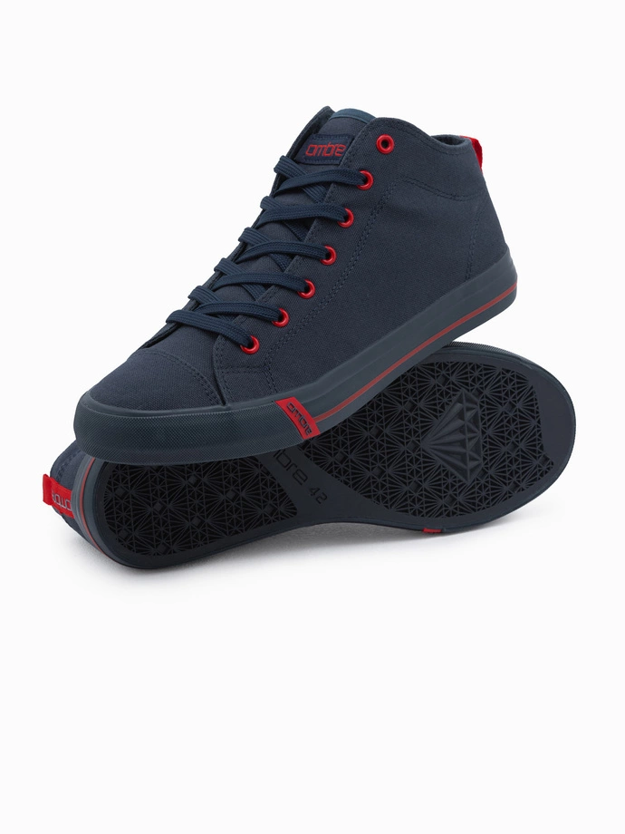 Men's shoes sneakers with contrasting elements - navy blue V3 OM-FOTH-0125