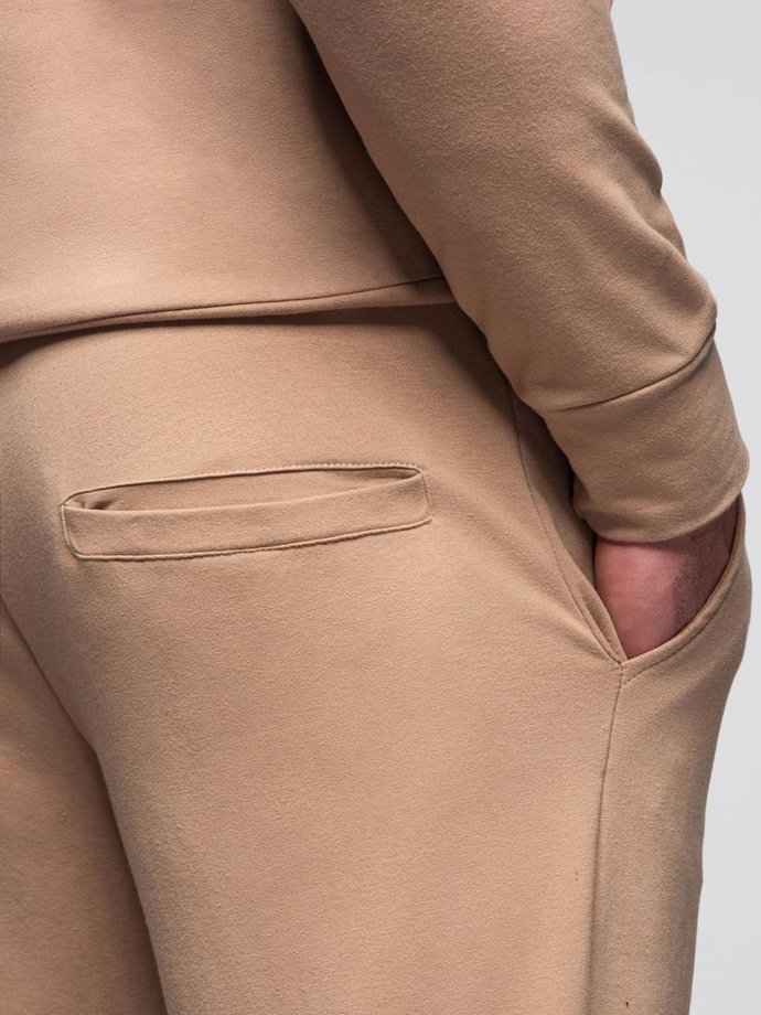 Set hanorac bărbați hanorac + pantaloni de trening - maro V3 Z107