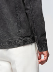 Men's denim jacket katana with washem - black V3 OM-JADJ-0219