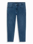 Men's CARROT FIT denim pants with decorative darts - dark blue V2 OM-PADP-0227