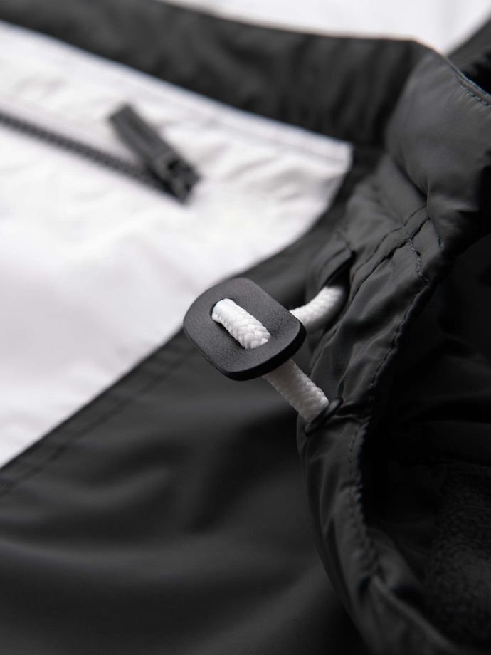 Colorful lightweight men's sports jacket with fleece - blue and graphite V2 OM-JANP-0194