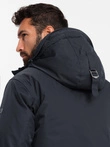Jachetă parka Classic Long pentru bărbați - negru V6 OM-JALJ-0166