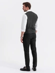 Men's fitted vest with rayon and marbled buttons - black V4 OM-BLZV-0112