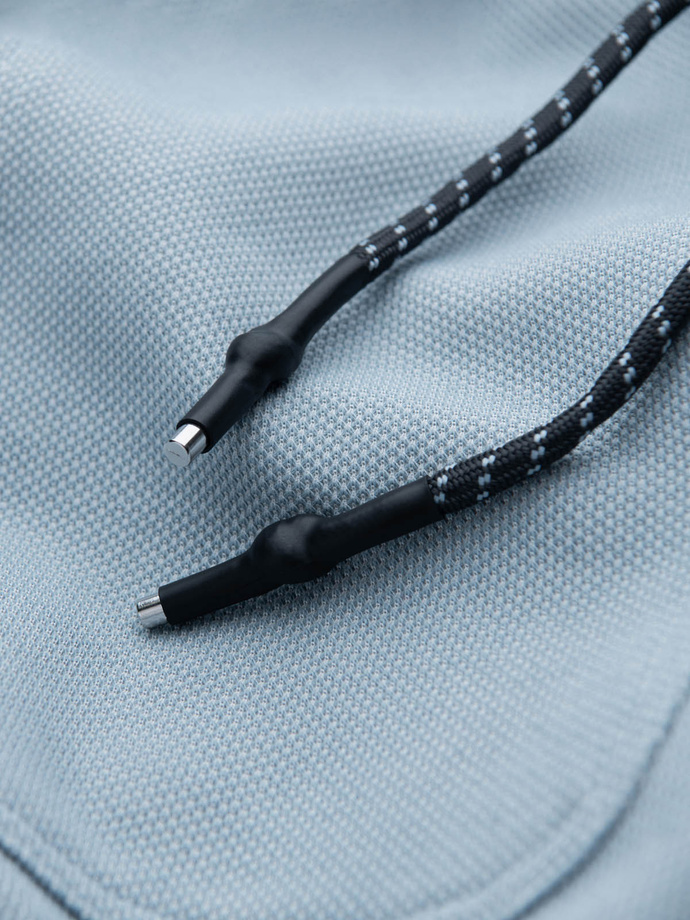 Pantaloni de trening bărbătești din tricot structurat - albastru deschis V4 OM-PASK-0211