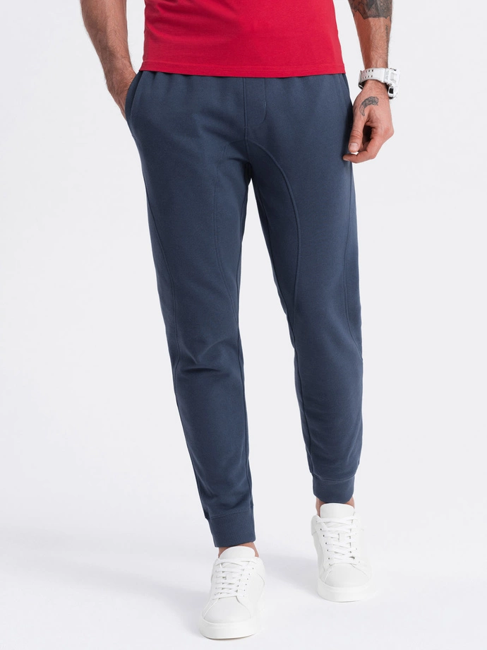 Pantaloni de trening jogger pentru bărbați - albastru marin V4 OM-PABS-0173