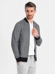 Pánská pletená bunda bomber - černá V1 OM-SSZP-0238