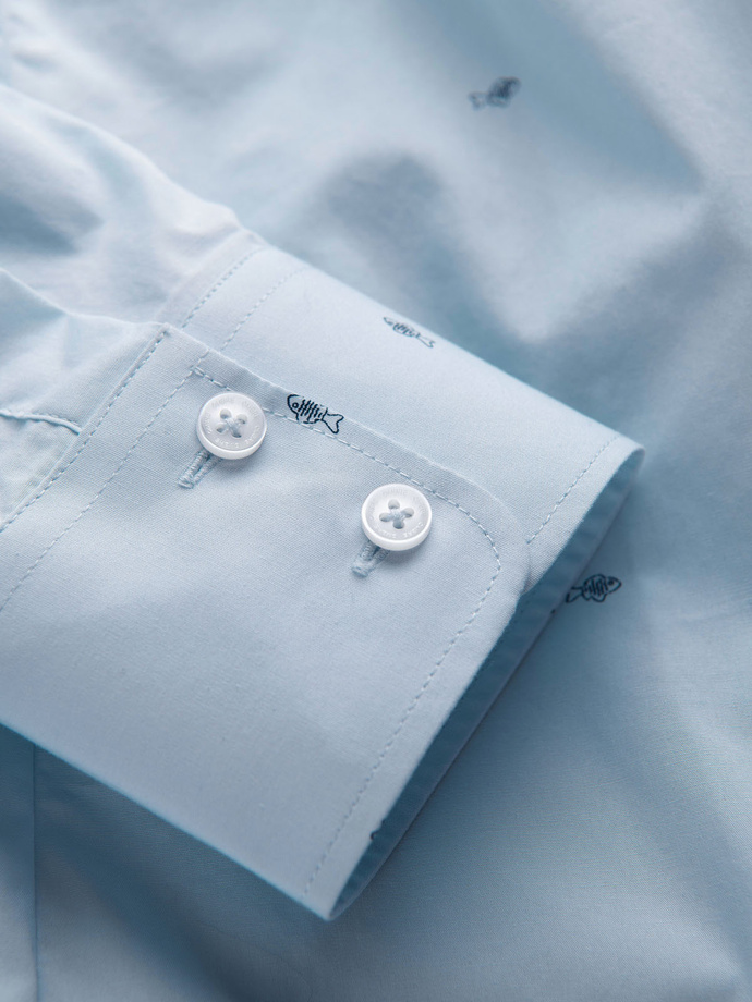 Pánska klasická bavlnená košeľa SLIM FIT s mikro vzorom - biela V1 K696