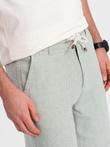 Men's knit shorts in linen and cotton - light green V2 OM-SRCS-0130