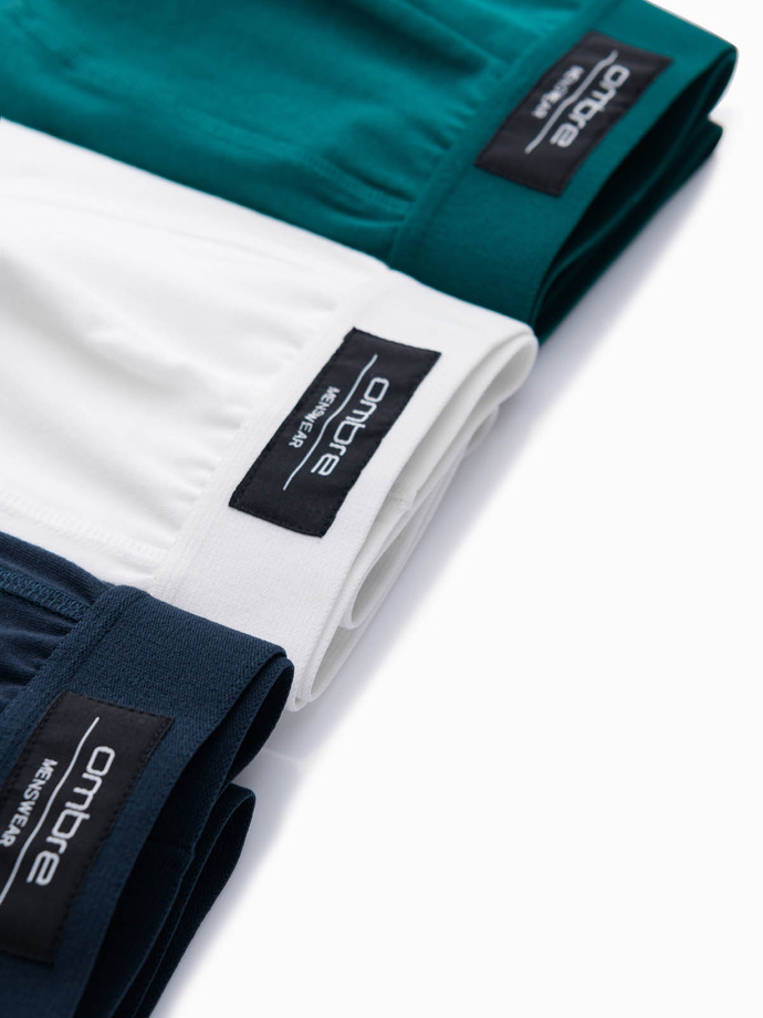 Pánské jednobarevné boxerky BASIC s elastanem - směs 3 balení OM-UNBB-0106