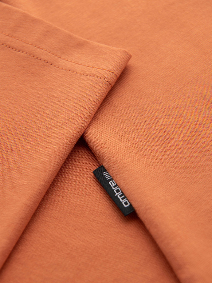 Men's cotton t-shirt with printed pocket - orange V3 OM-TSPT-0227