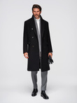 Men's double-breasted wool coat - black V2 OM-COWC-0133