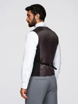 Men's suit vest with classic detailing and lining - black V4 OM-BLZV-0142