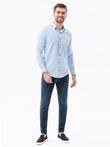 Men's shirt with long sleeves - light blue K616