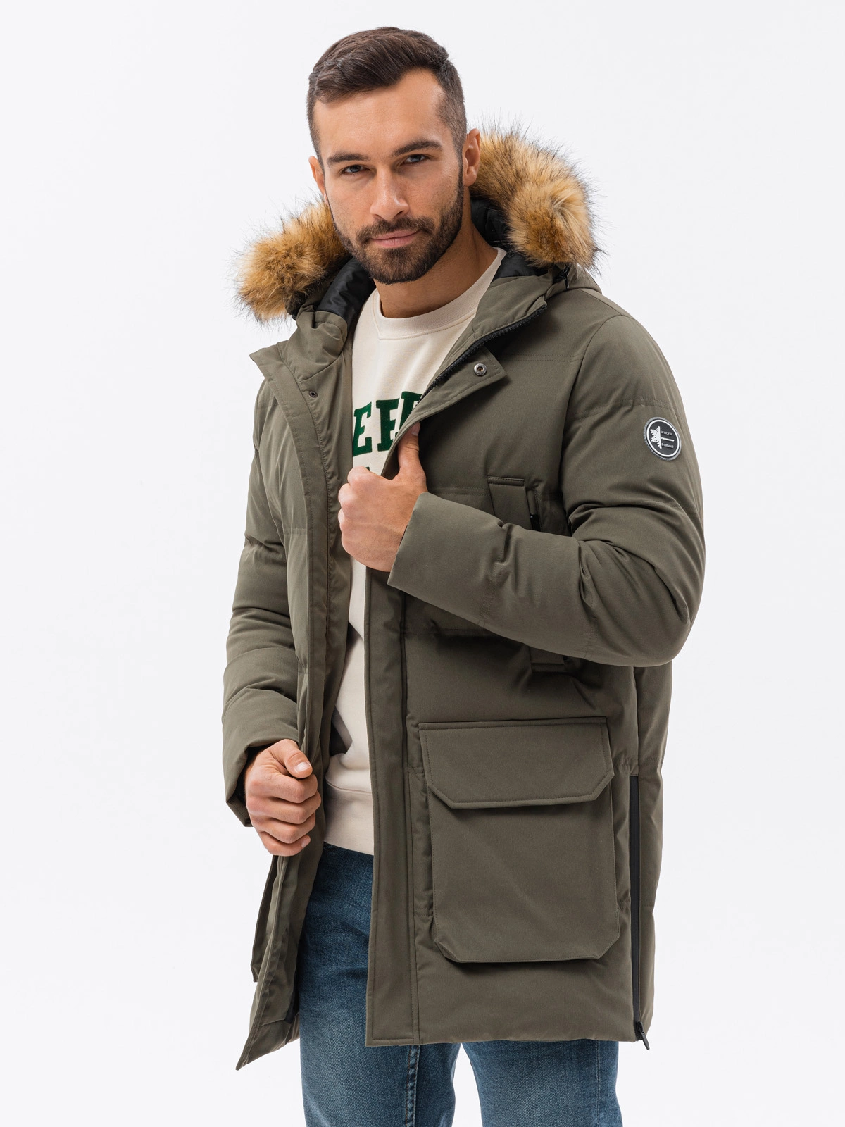 Mens khaki winter coat hotsell