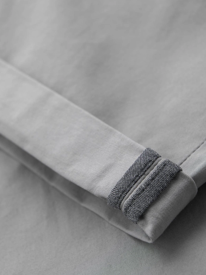 Pánské klasické chino šortky s ohrnutou nohavicí - šedé V12 OM-SRCS-0197