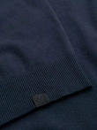 Men's sweater with viscose and spread neckline - navy blue V4 OM-SWZS-0124