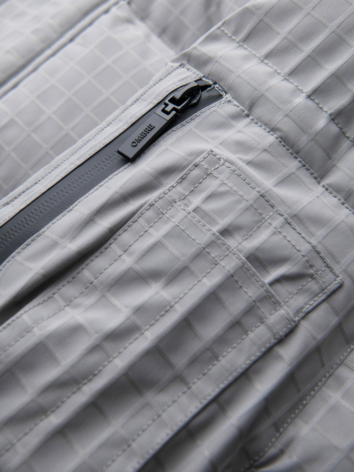 Outdoorová dlhá pánska bunda parka - sivá V2 OM-JALJ-0201