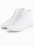 Men's high-top sneakers with zipper for easy on - white V2 OM-FOTH-0184