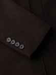 Structured fitted coat for men with high collar - dark brown V5 OM-COWC-0136