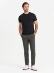 Men's SLIM FIT T-shirt with round neckline and logo - black V3 OM-TSCT-0220
