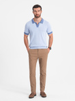 Men's SLIM FIT chino pants - light brown V2 OM-PACP-0186