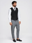 Men's suit vest with classic detailing and lining - black V4 OM-BLZV-0142
