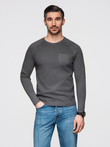 Men's longsleeve with "waffle" texture - graphite V5 OM-LSCL-0109
