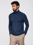 Men's plain turtleneck longsleeve - navy blue V2 OM-LSCL-0130