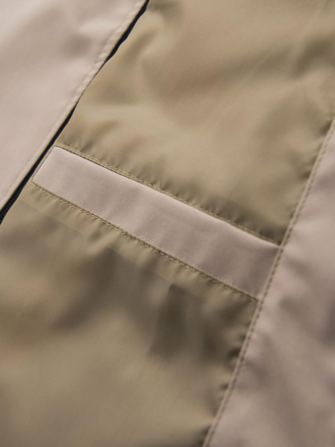 Vyriška funkcinė pereinamojo tipo striukė su gobtuvu - smėlio spalvos V3 OM-JANP-0225