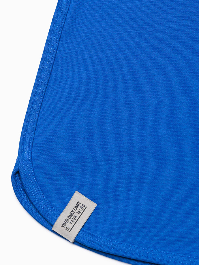 Men's sweat shorts trimmed with piping - blue V4 W360