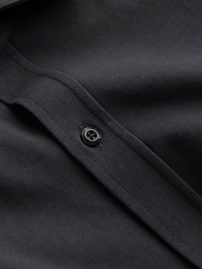 Pánská bavlněná košile REGULAR z jednoduchého žerzejového úpletu - grafitová V6 OM-SHCS-0138
