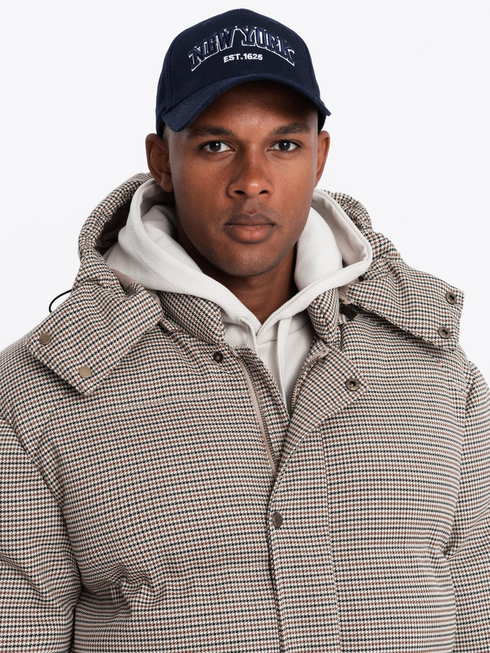 Stipriai apšiltinta vyriška striukė su švarku - ruda V1 OM-JAHP-0174