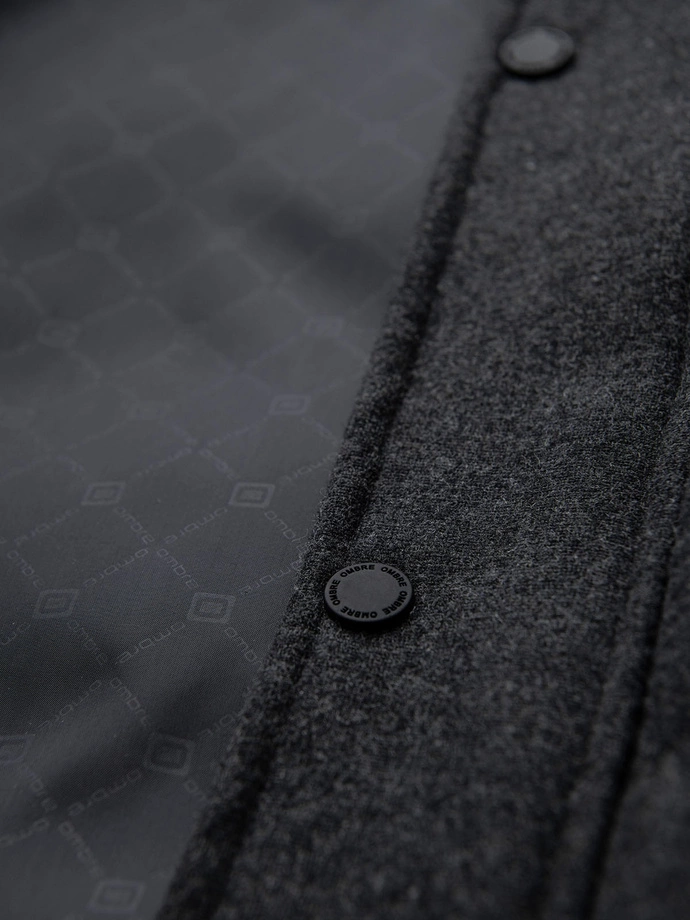Jachetă ușoară pentru bărbați cu căptușeală din plasă și glugă - negru V4 OM-JANP-0149