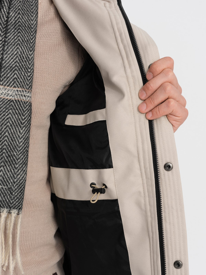 Pánská zimní bunda parka - béžová V5 OM-JALJ-0132