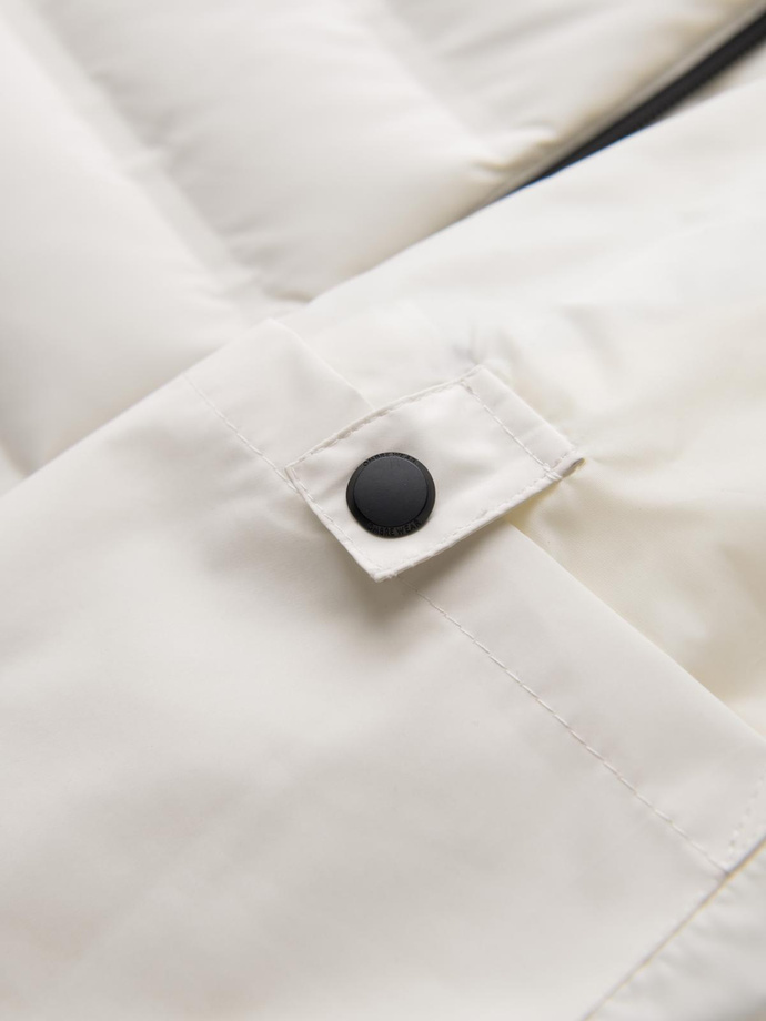 Pánská zimní bunda s odepínací kapucí - krémová V2 OM-JAHP-0150