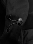 Men's lightweight jacket of combined materials with hood and decorative quilting - black V5 OM-JANP-0160 