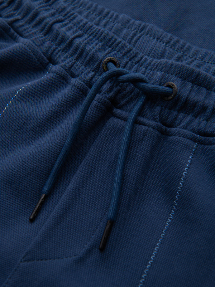 Pantaloni de trening bărbătești CARROT din tricot structurat - albastru închis V5 OM-PASK-0143