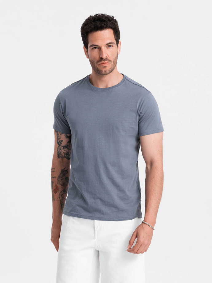 BASIC men's classic cotton T-shirt - blue denim V7 OM-TSBS-0146