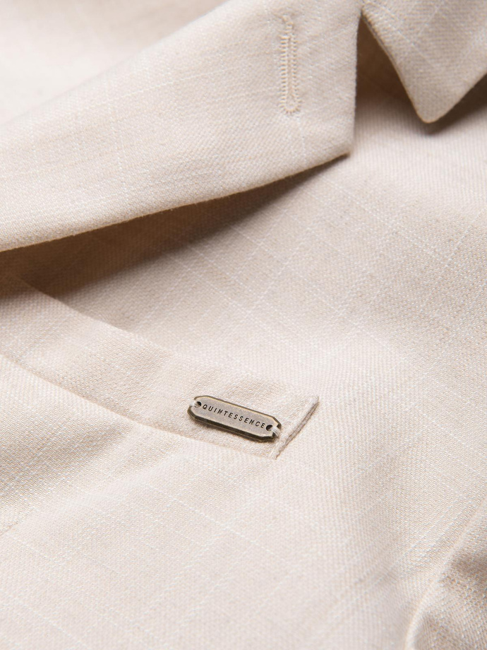 Blazer bărbătesc cu croială REGULAR cu in - crem V1 OM-BLZB-0128