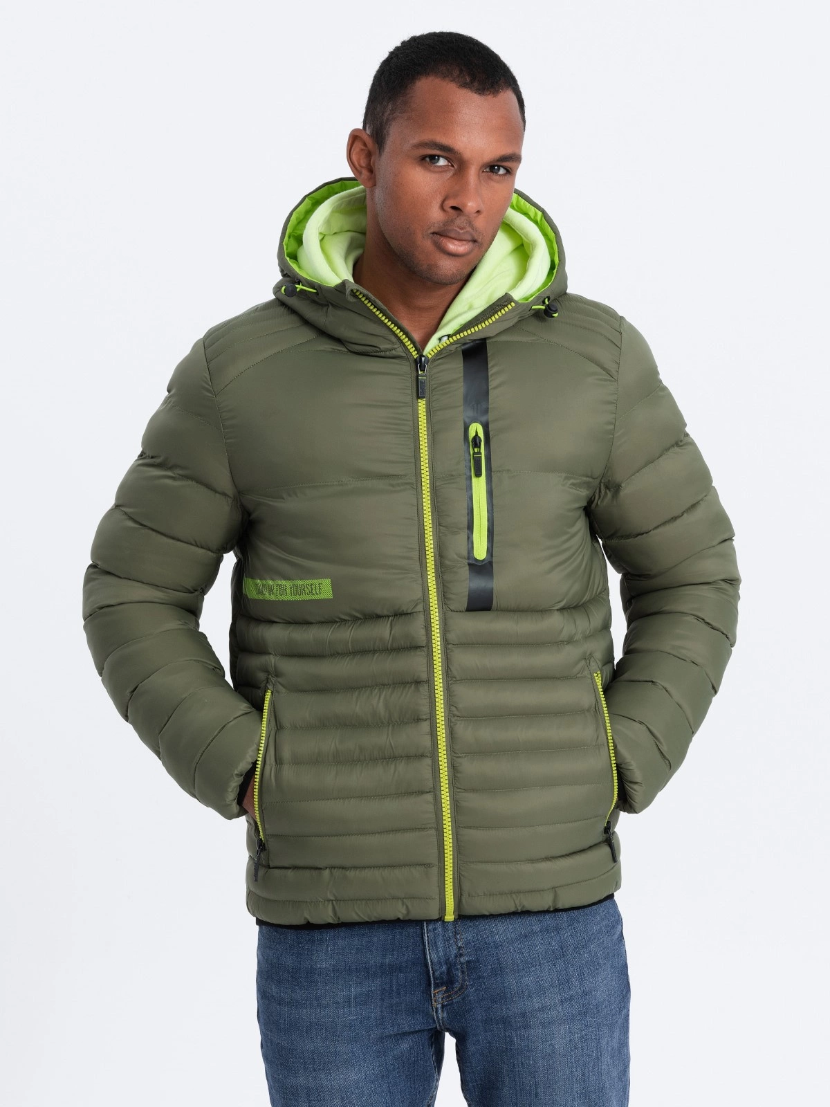 Mens quilted jacket with fur hood hotsell