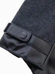 Men's elegant wool blend gloves - graphite melange V2 OM-ACGL-0111