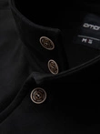 Men's button-down sweatshirt with stand-up collar - black V6 OM-SSZP-0240