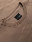 Classic men's sweatshirt with round neckline - light brown V3 OM-SSNZ-0243