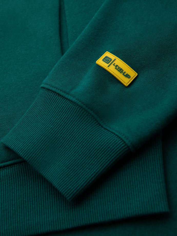 Unisex mikina s vreckami a kapucňou - tmavozelená V17 OU-SNBC-0105