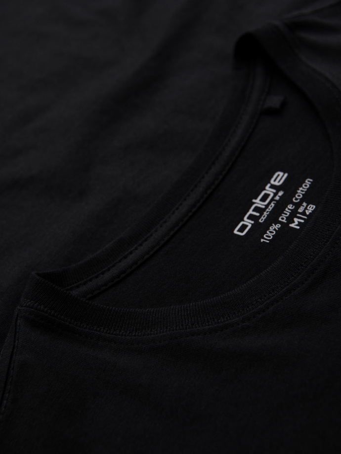 Classic BASIC men's cotton T-shirt - black V1 OM-TSBS-0236