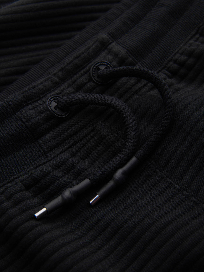 Pantaloni scurți de trening Ottoman tricotați pentru bărbați - negru V4 OM-SRSK-0150