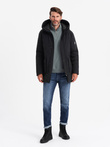 Men's long seasonal outdoor style jacket - black V1 OM-JALJ-0202