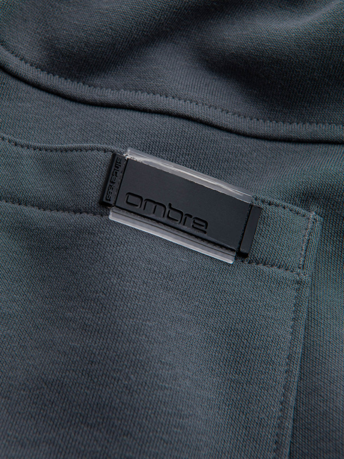 Pantaloni de trening din bumbac pentru bărbați BASIC - grafit V11 OM-PABS-0174