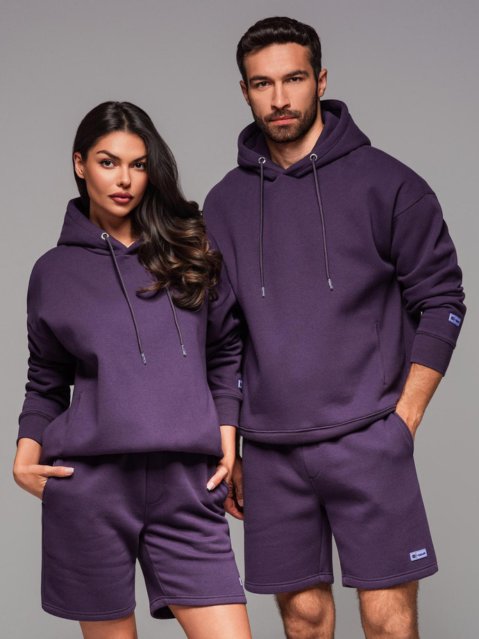 Unisex mikina s vreckami a kapucňou - fialová V13 OU-SNBC-0105