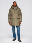 Classic men's long parka jacket - olive V3 OM-JAPJ-0313